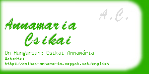 annamaria csikai business card
