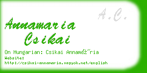 annamaria csikai business card